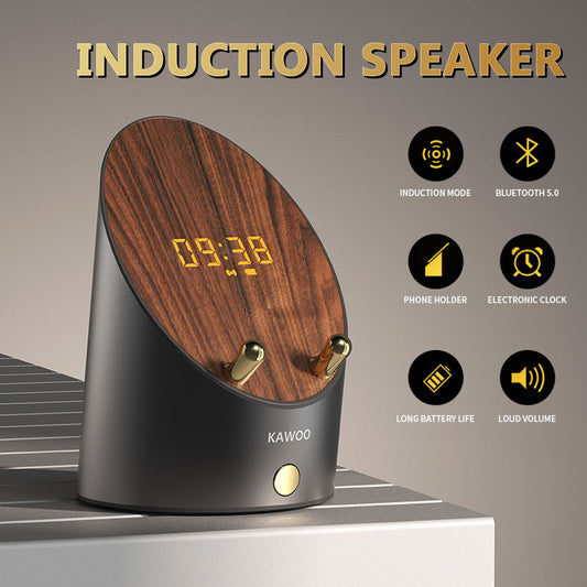 Wooden Speaker Smart Induction Phone Holder