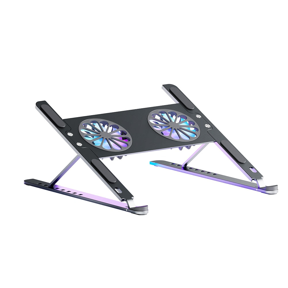 Adjustable Laptop Cooling Pad Stand with 2 Detachable Fan