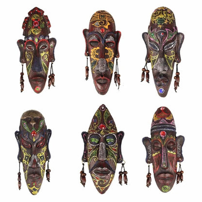 Zakka 3D Hand Painted Personality Retro African Masks