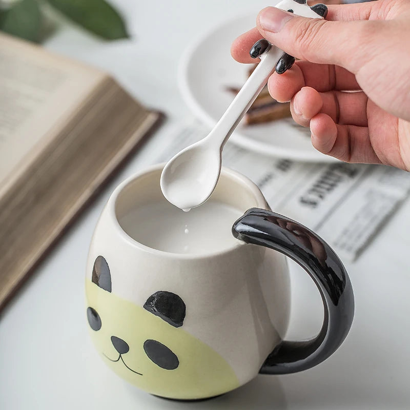 Hand-painted Coffee Cup with Teaspoon