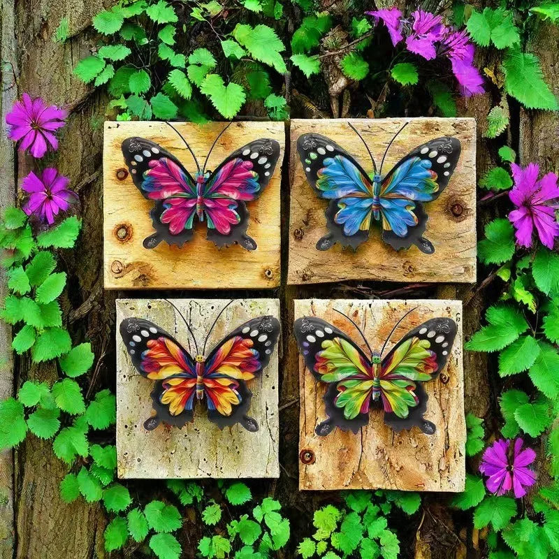 4pcs Iron Metal Butterfly Wall Art for Outdoor