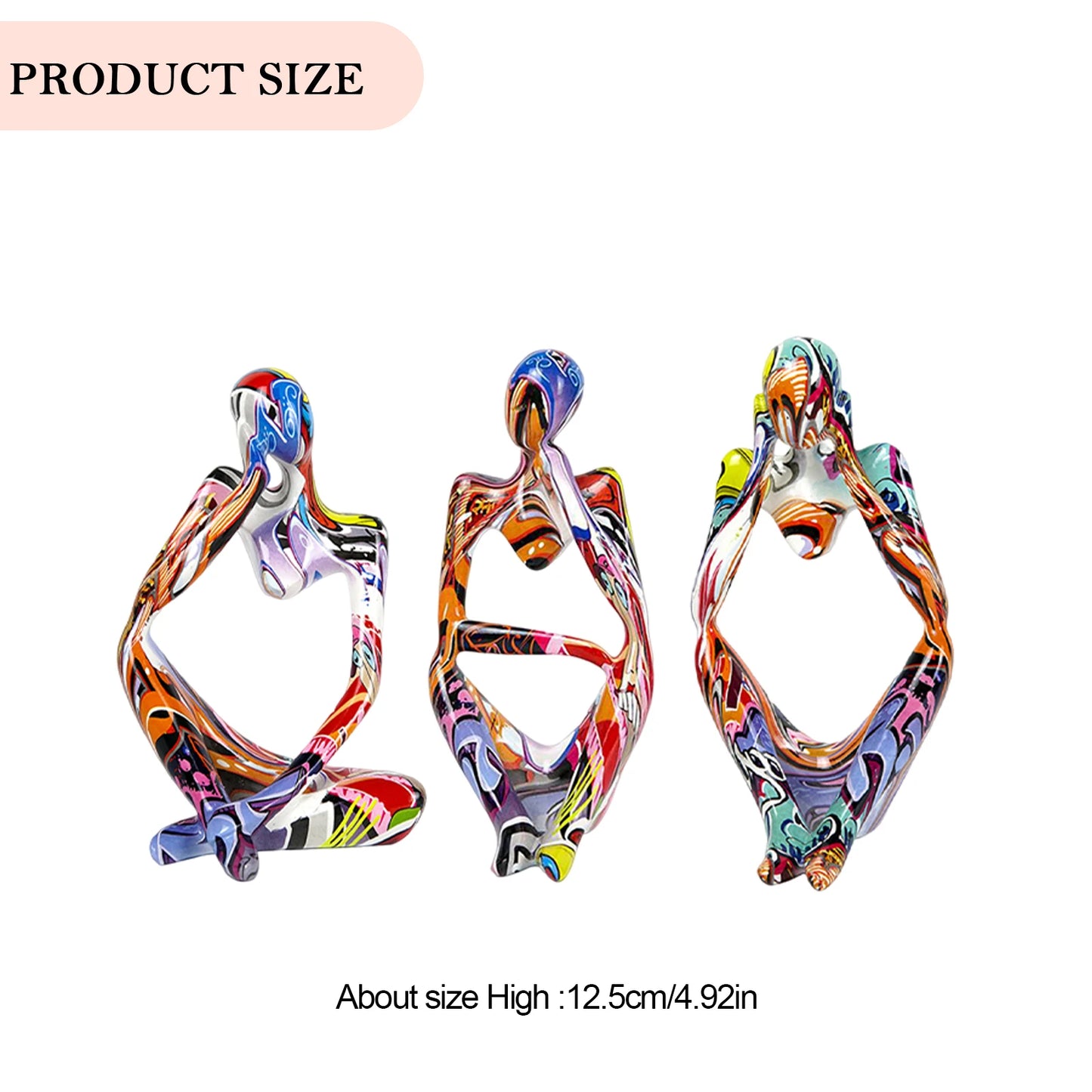 Graffiti Abstract Thinker Statues