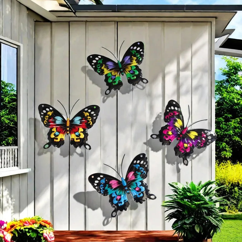 4pcs Iron Metal Butterfly Wall Art for Outdoor