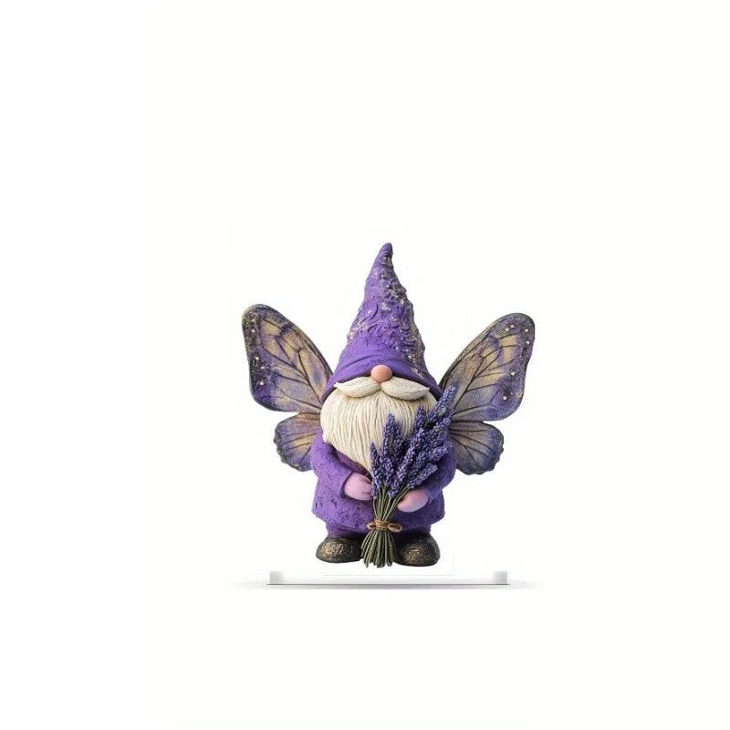 Charming Purple Lavender Garden Gnome