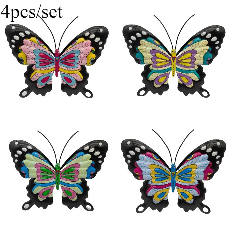 4pcs Iron Metal Butterfly Wall Art for Outdoor