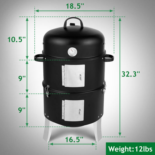 Heavy Duty Vertical Steel Charcoal Smoker