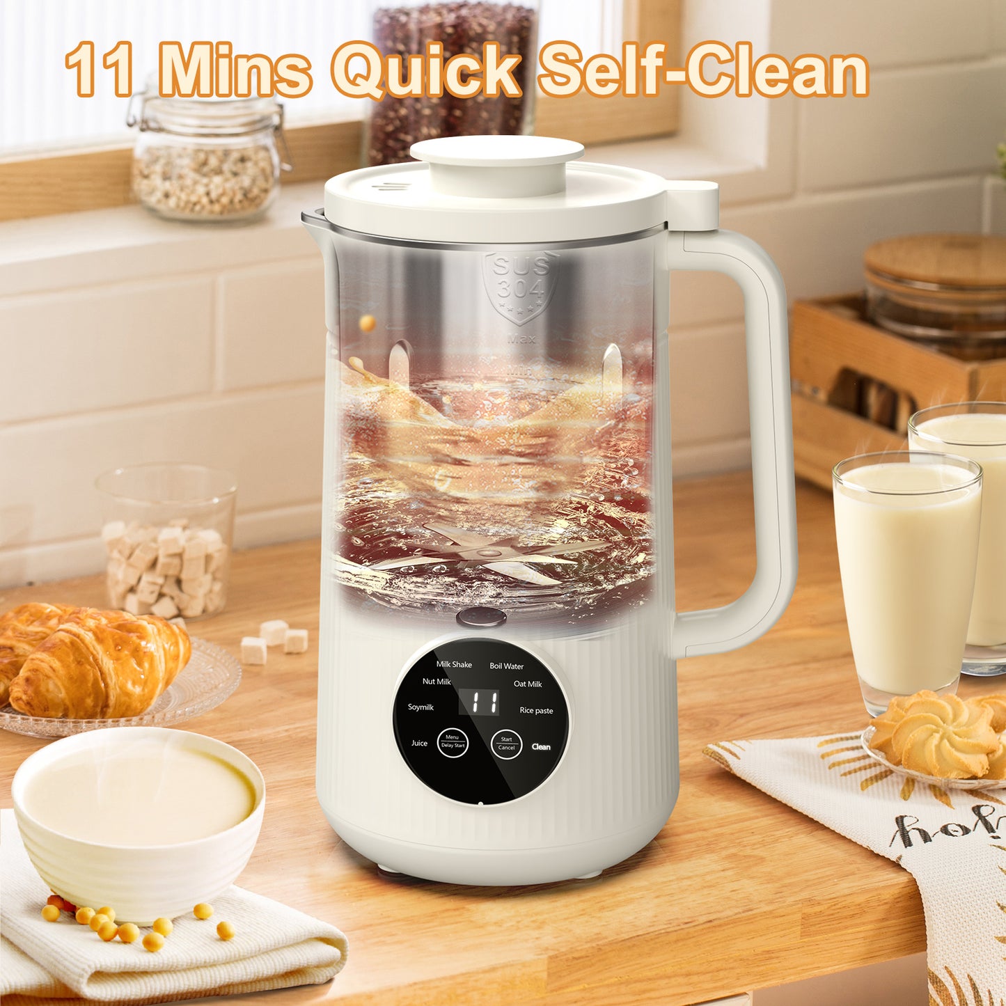 Mooye 35oz Automatic Nut Milk Maker with Nut Milk Bag