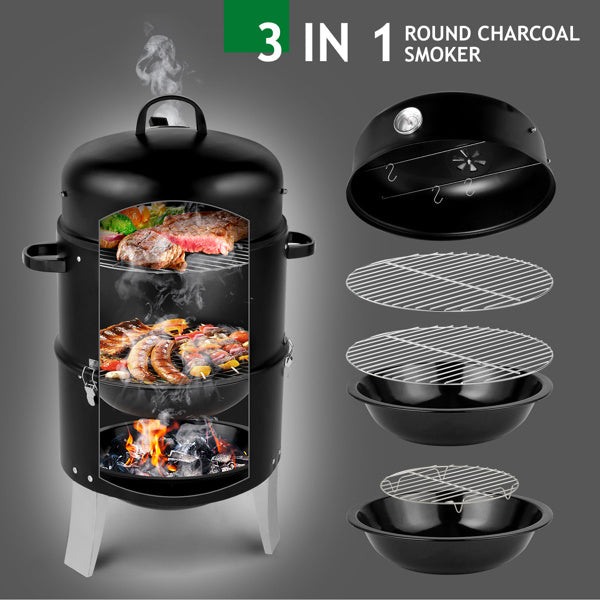 Heavy Duty Vertical Steel Charcoal Smoker