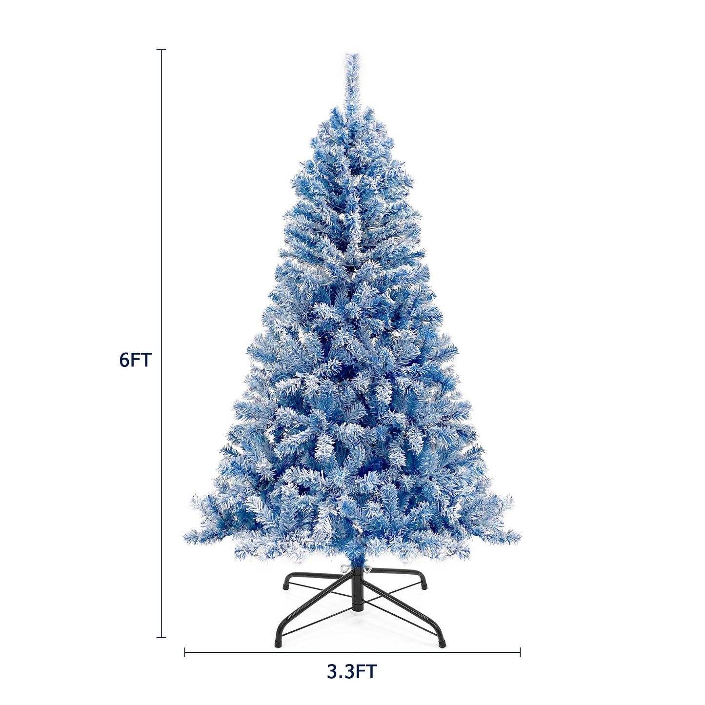 6FT Pre-Lit Hinged Artificial Fir Christmas Tree