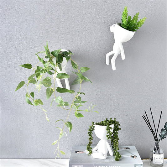 Nordic Hanging Flower Wall Sculpture Plant Pot