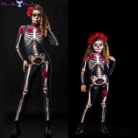 Rose Skeleton Halloween Jumpsuit