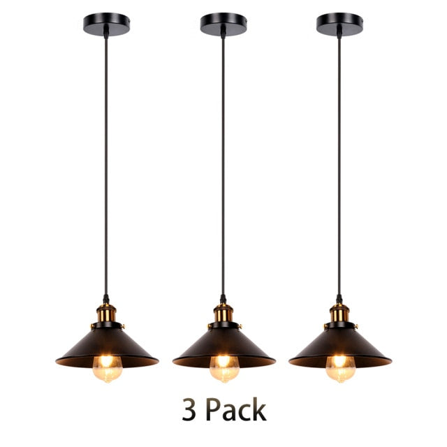 Retro LED Iron Black Pendant Hanging Lamp