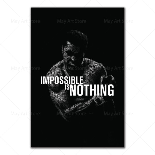 Unframed Muhammad Ali Motivational Quote Canvas Prints