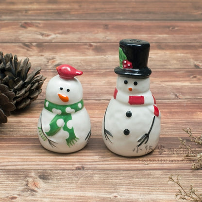 Christmas Salt/Pepper Ceramic Container Set