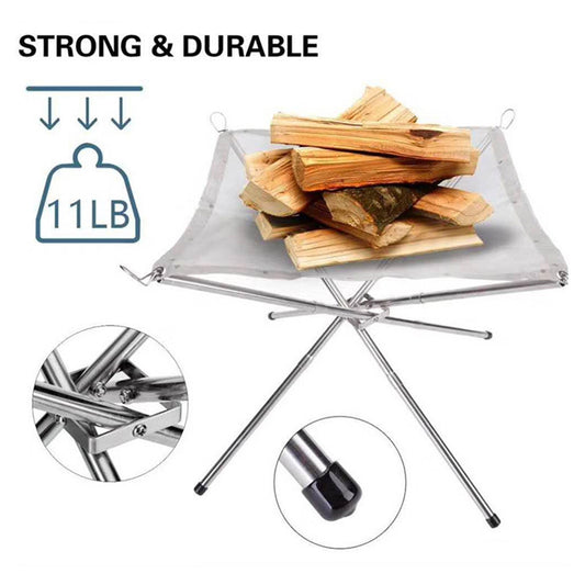 Portable Stainless Steel Foldable Firepit with Storage Bag