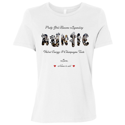 White t-shirt featuring vibrant flowers, elegant botanical accents, and stylish typography with text and graphics on a transparent background