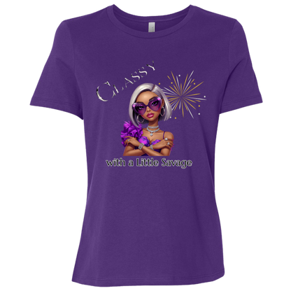 Team Purple t-shirt featuring a stylish fashion-forward diva dressed in vibrant purple, oversized statement sunglasses, sparkling jewelry, and unapologetic confidence on a transparent background