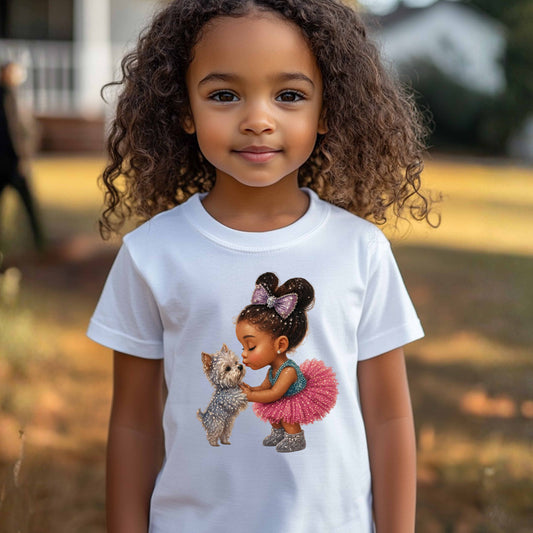 Youth Sweet Girl and Puppy T-Shirt