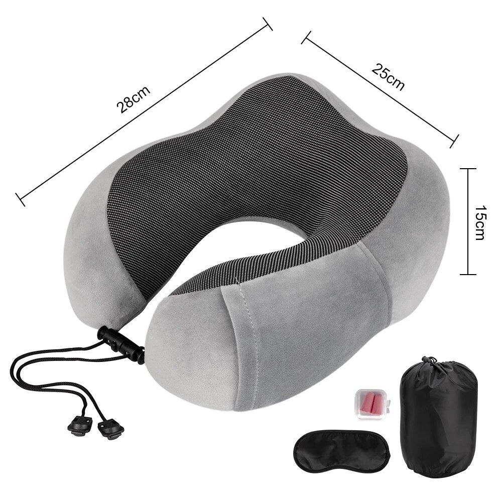 Travel Neck Memory Foam Massage Pillow