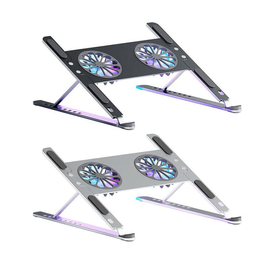 Adjustable Laptop Cooling Pad Stand with 2 Detachable Fan