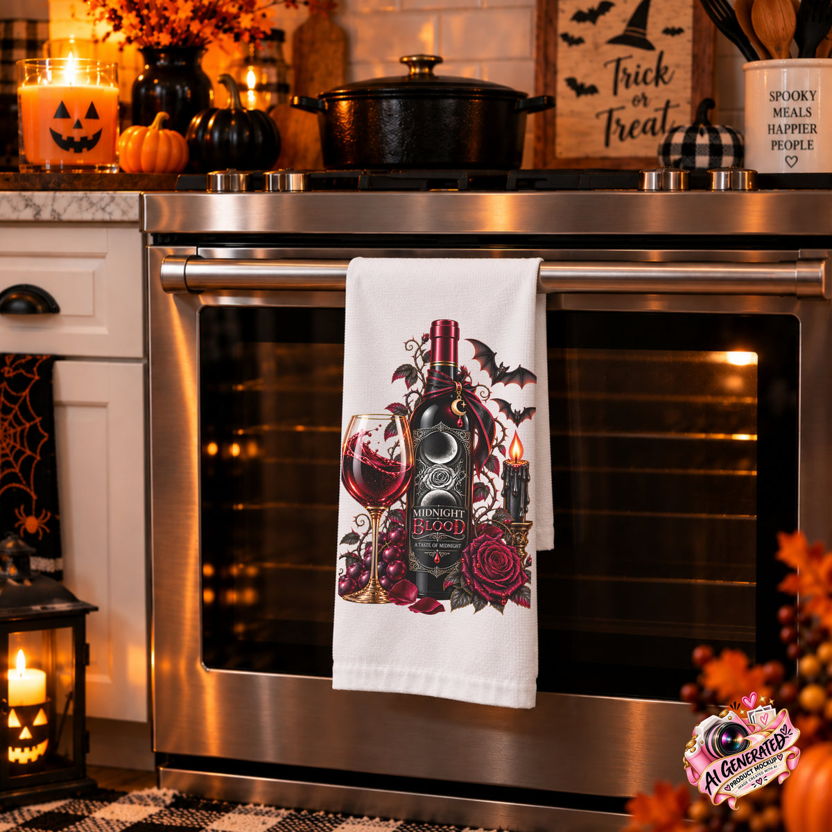 Midnight Blood Gothic Halloween 15x18 Towel