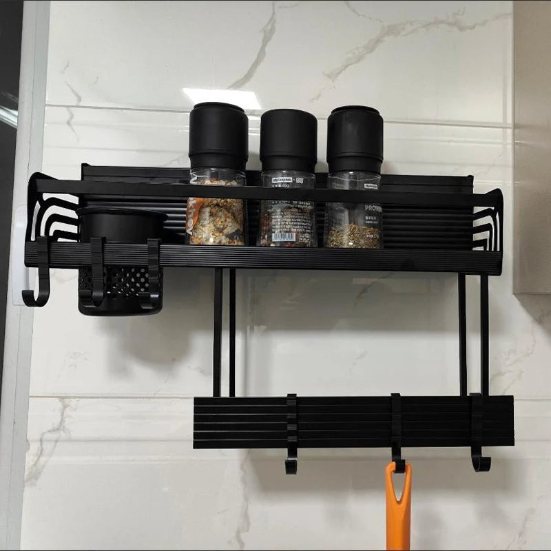 Double-layer Wall-mounted Spice Storage Rack