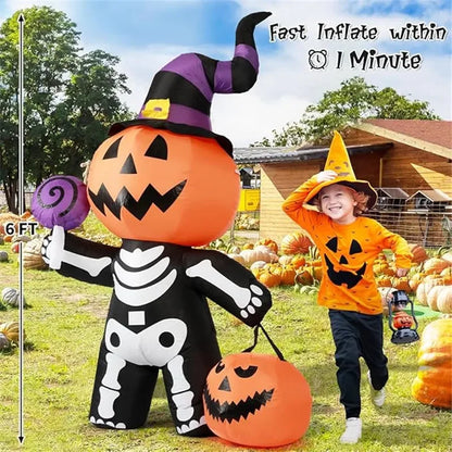 1.8M/6FT Halloween Inflatable Skull Ghost Pumpkin