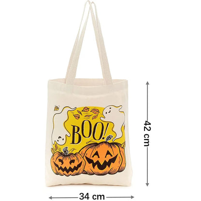 1 pcs Halloween Canvas Reusable Tote