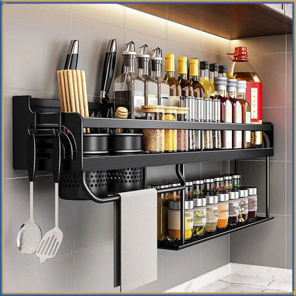 Double-layer Wall-mounted Spice Storage Rack