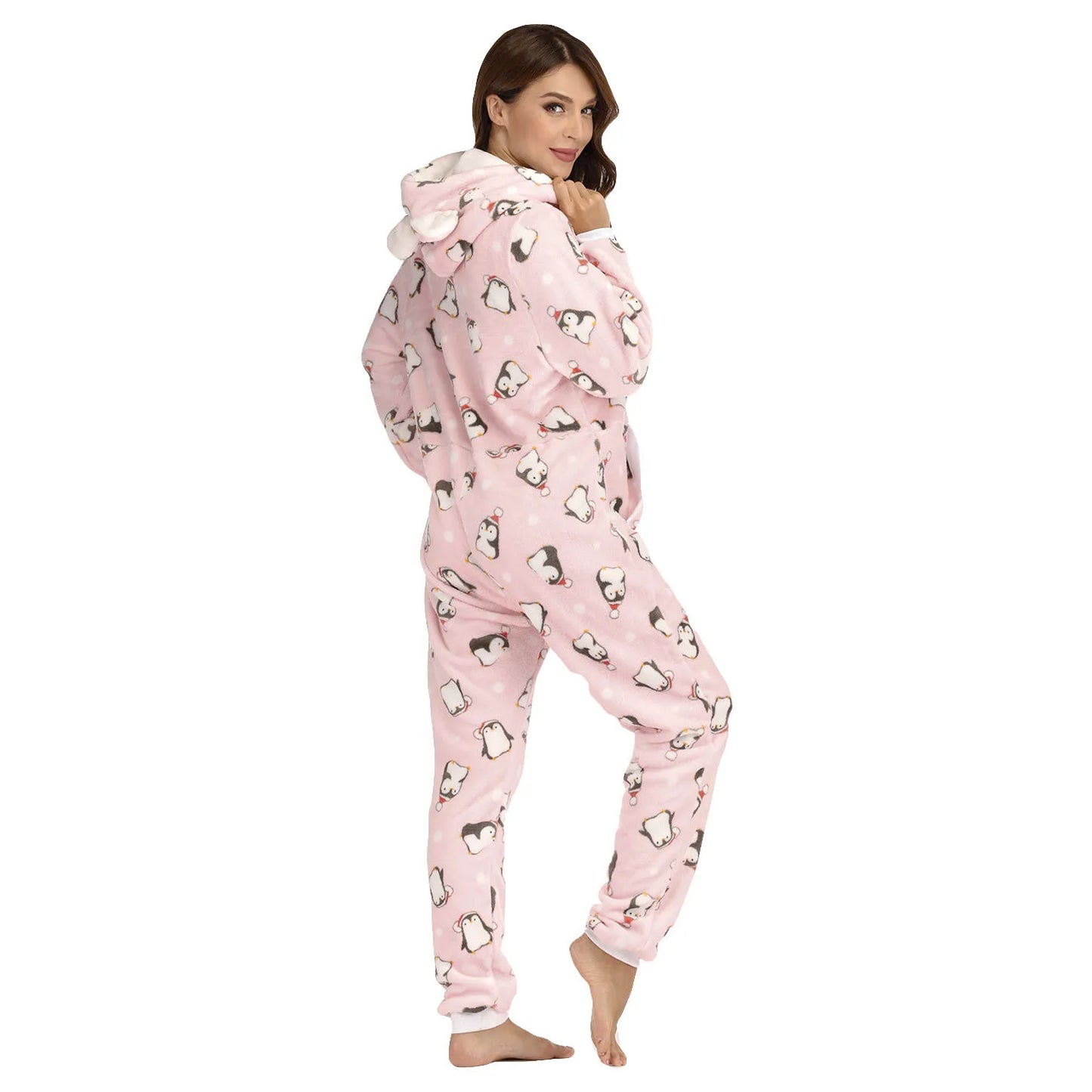 Women Hooded Flannel Onesies