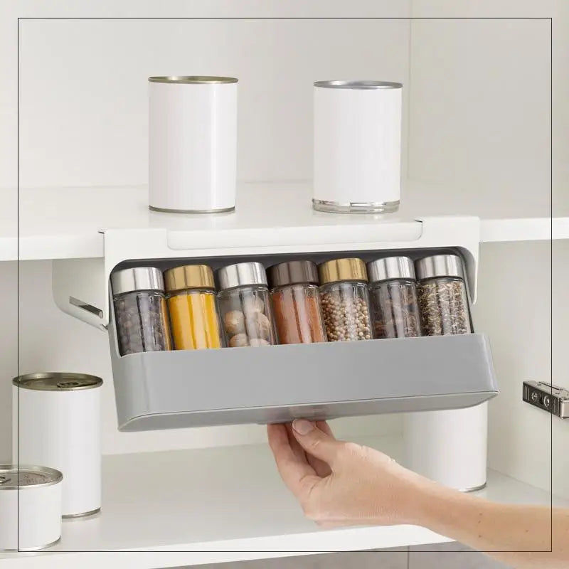 Self-adhesive Spice Bottle Storage Rack