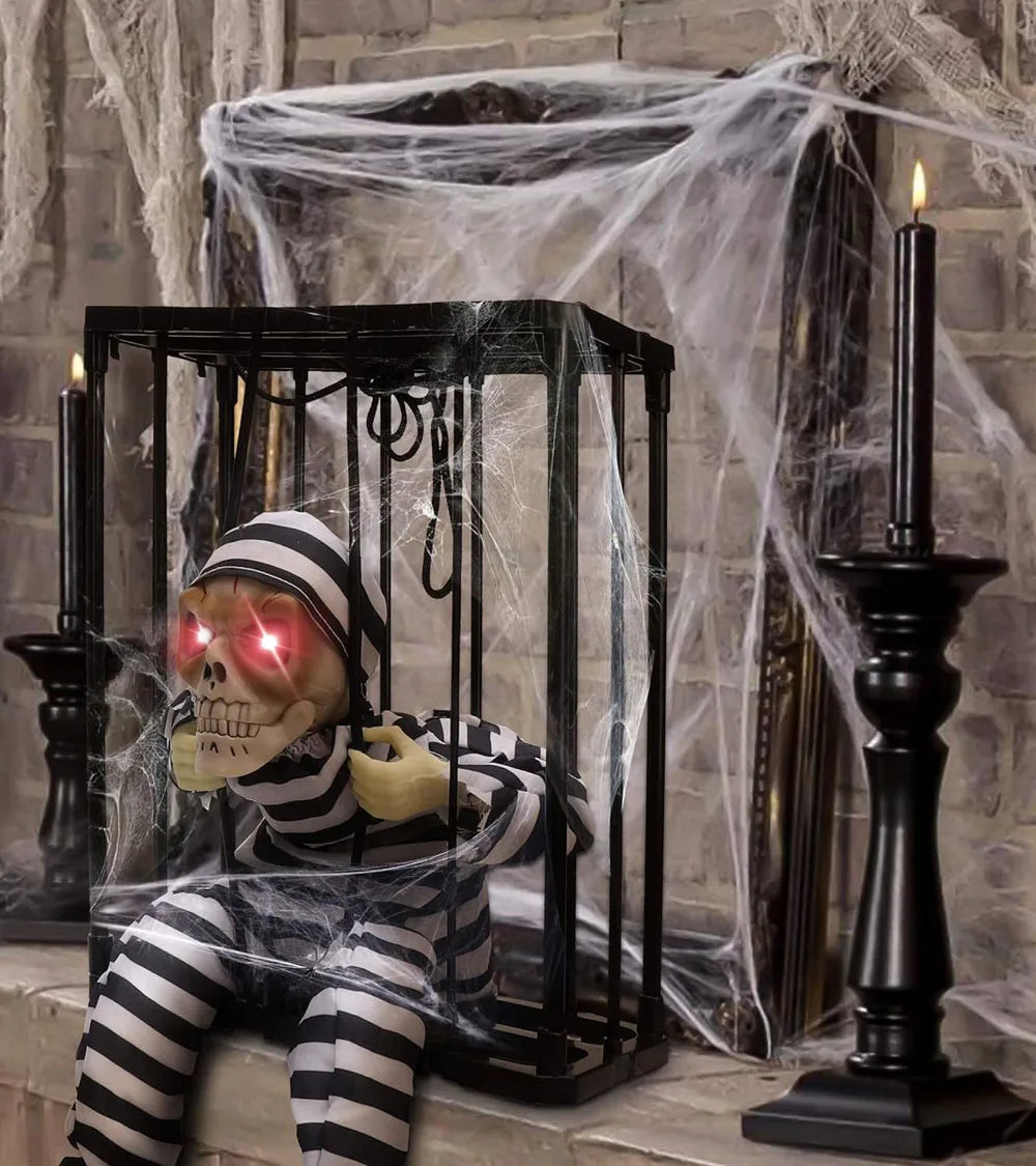 Scary Skeleton Prisoner Talking Decoration