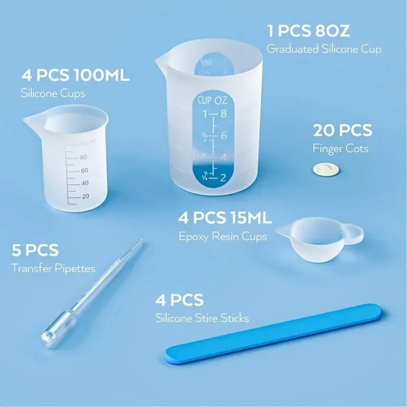 38 Pcs DIY Silicone Resin Measuring Cup Kit
