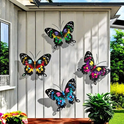 4pcs Iron Metal Butterfly Wall Art for Outdoor