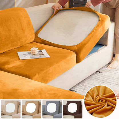 Elastic Velvet Sofa Seat Cushion Cover