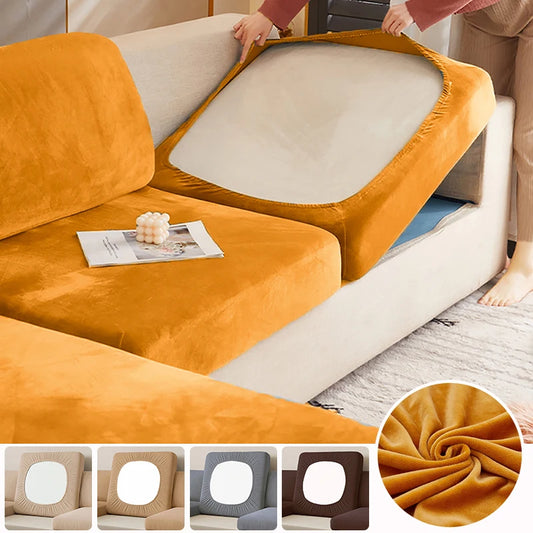 Elastic Velvet Sofa Seat Cushion Cover