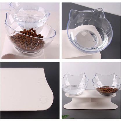 Non-Slip Cat Bowls With Stand