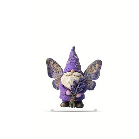 Charming Purple Lavender Garden Gnome