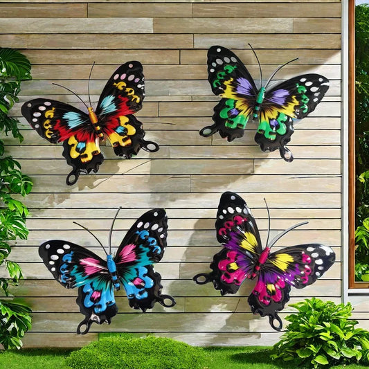 4pcs Iron Metal Butterfly Wall Art for Outdoor