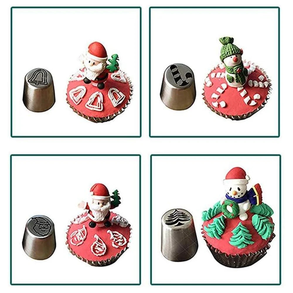 10Pcs Russian Piping Christmas Cake Decorating Tips Set