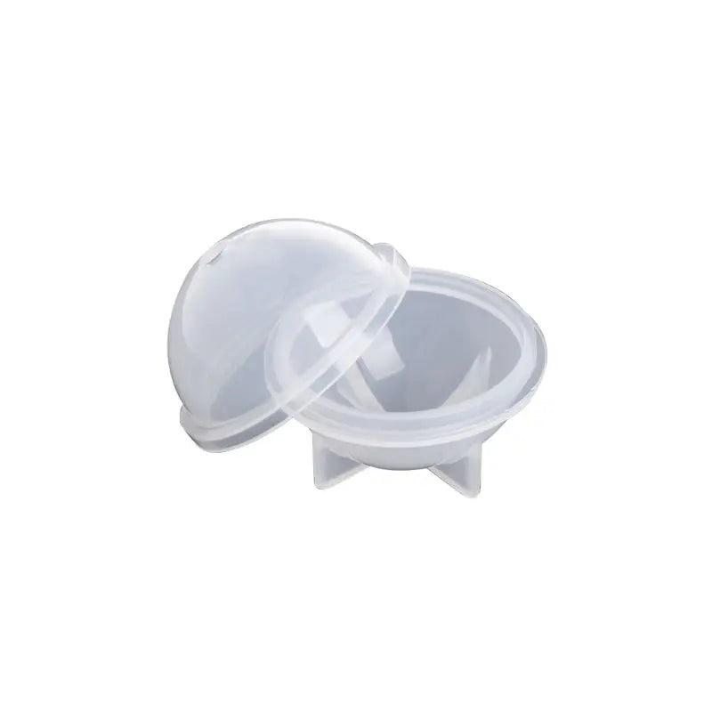 Clear plastic container with a lid on a white background