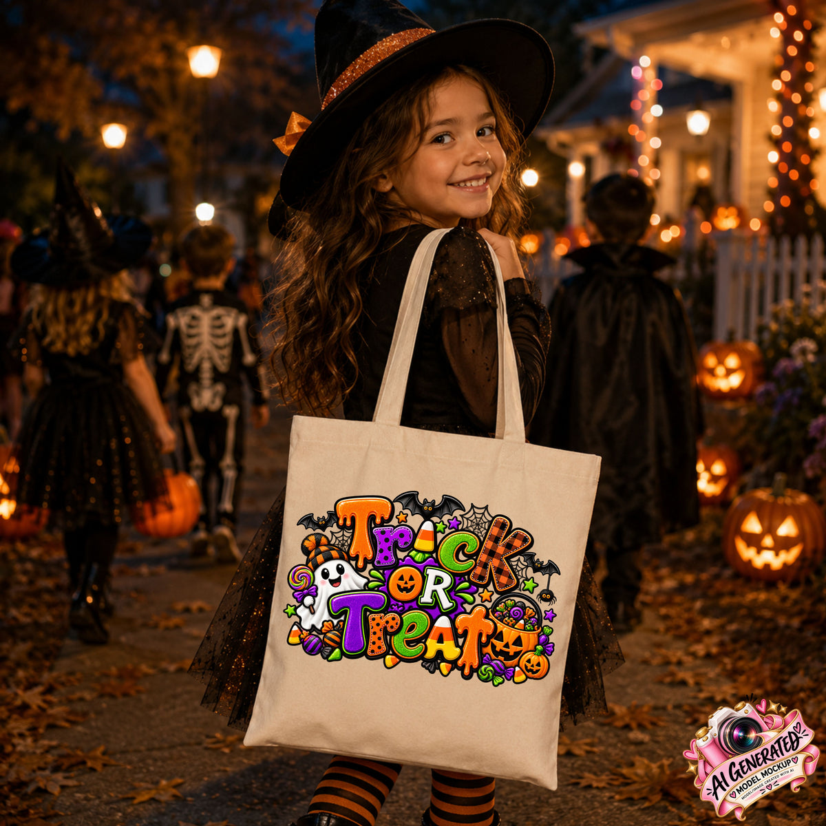 Trick or Treat Kids Halloween Tote Bag