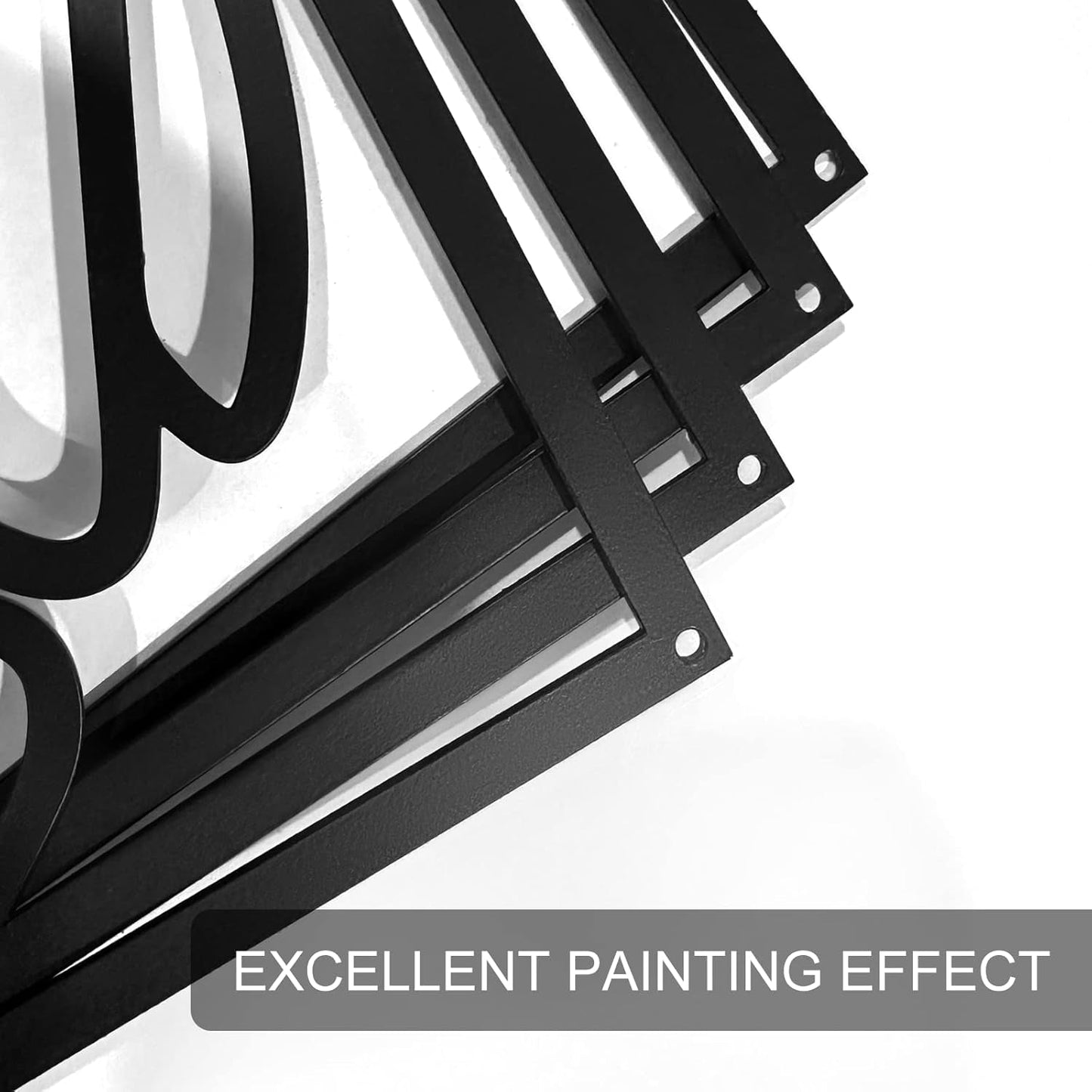 4-Pack Black Abstract Metal Wall Art: Minimalist Decor