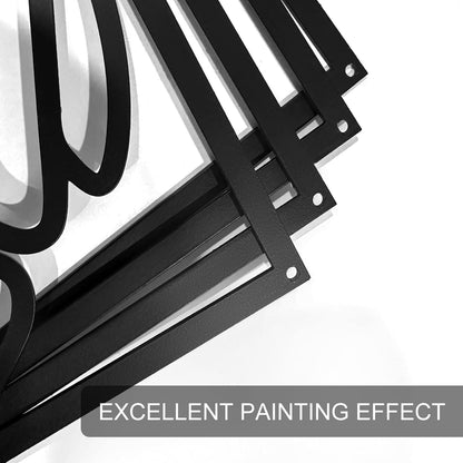 4-Pack Black Abstract Metal Wall Art: Minimalist Decor