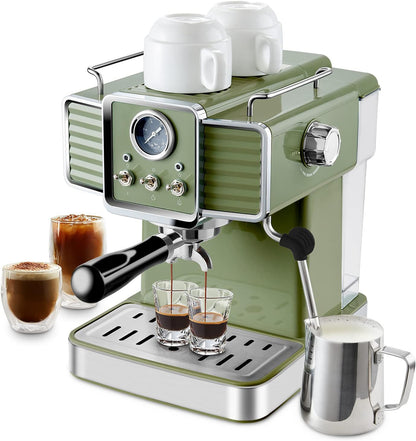 15 Bar Espresso Coffee Machine with Milk Frother Steam Wand