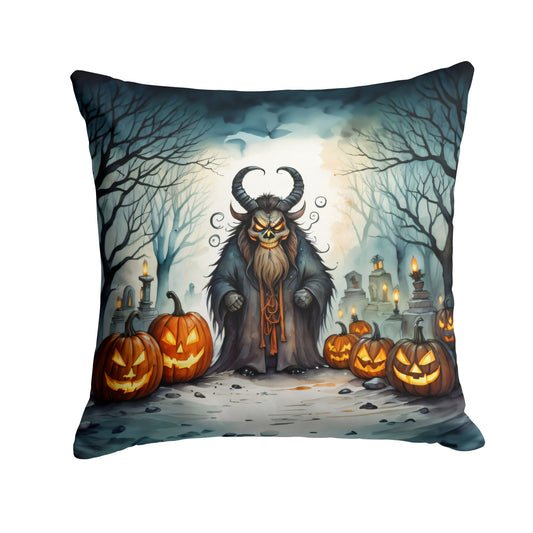 Krampus The Christmas Demon Spooky Halloween Throw Pillow