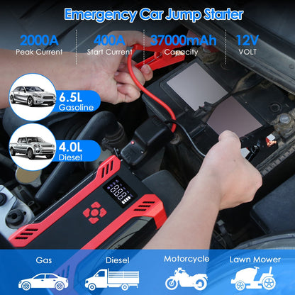 Portable Car Battery Starter with Air Compressor Booster