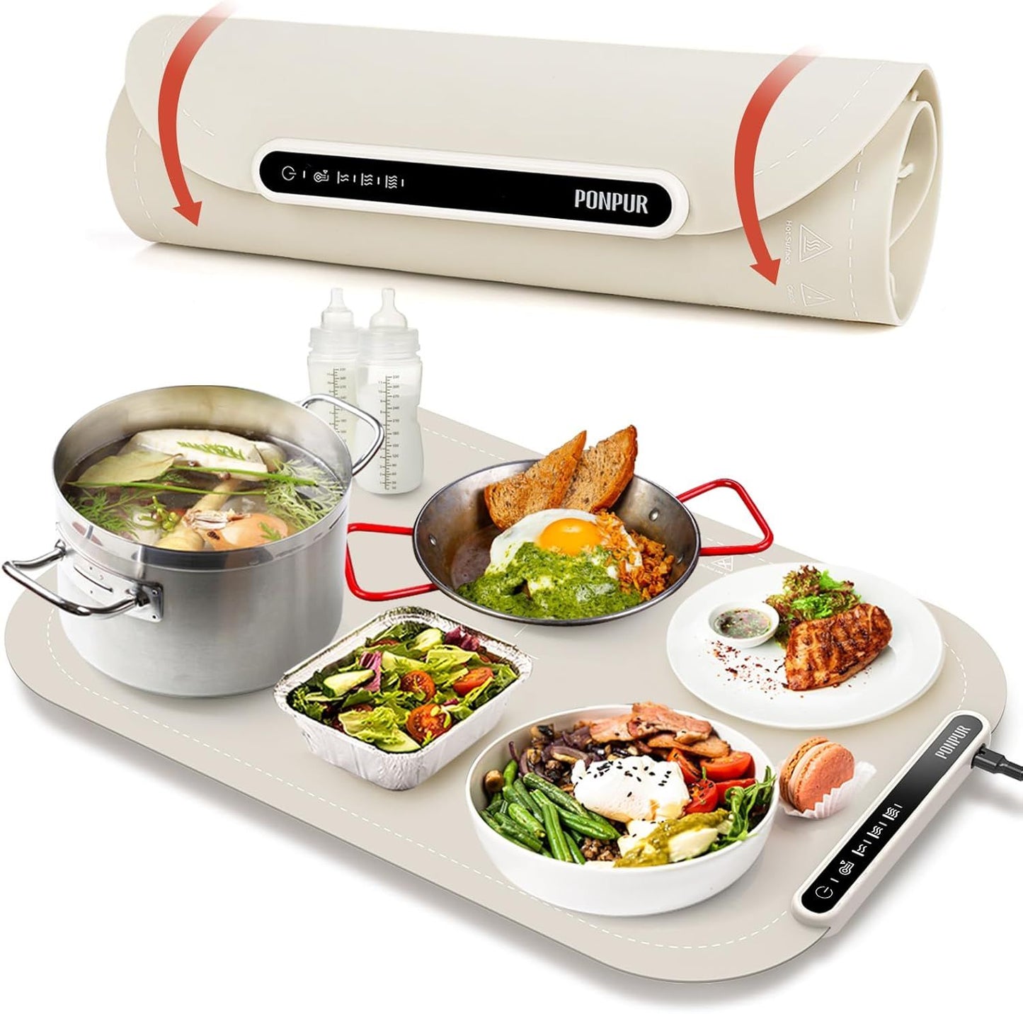 PONPUR 3 Adjustable Temperature - Silicone Electric Food Warming Mat