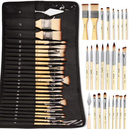 Nicpro 24 Pcs Paint Brushes Set