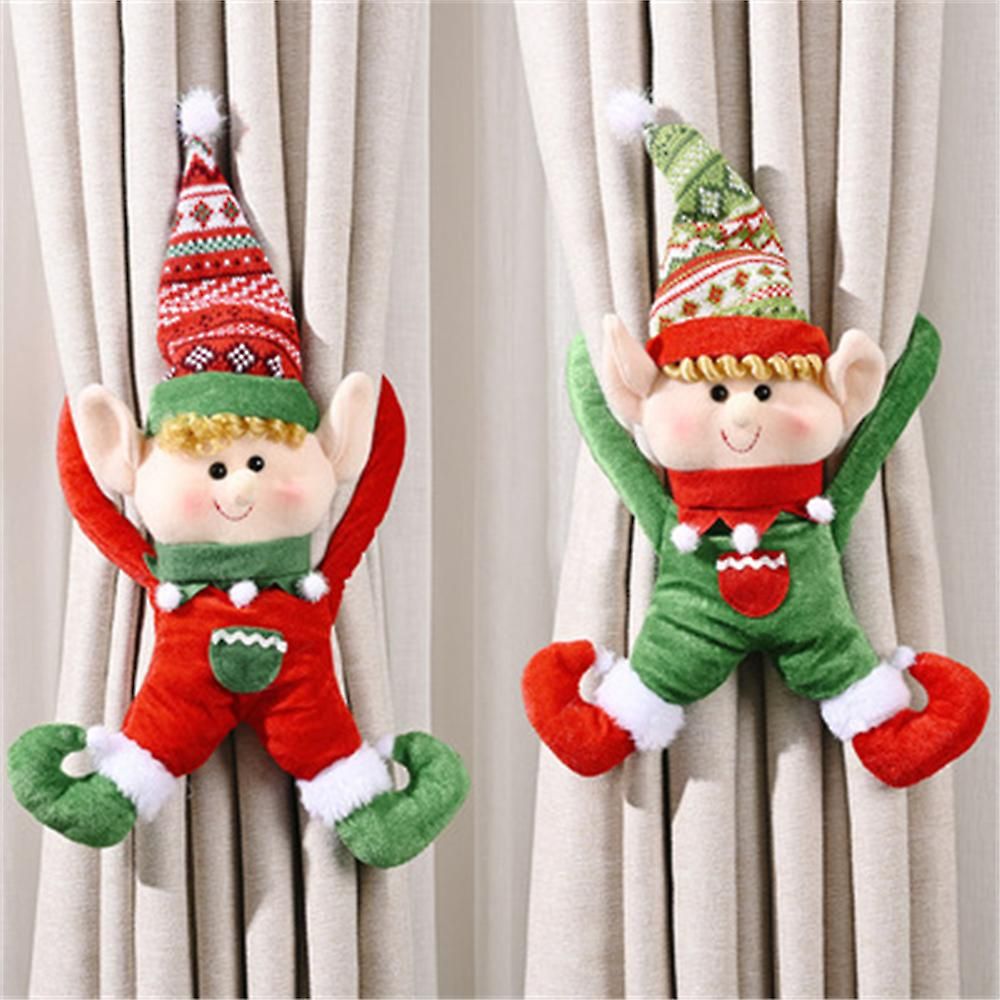 2pcs Plush Christmas Elves Hanging Ornaments